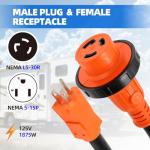 15 Amp to 30 Amp RV Power Adapter with Handle