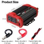 400W Car Power Inverter with Dual USB Ports