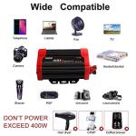 400W Car Power Inverter with Dual USB Ports