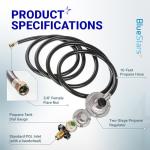 BlueStars 10FT Propane Regulator Hose & Gauge