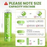 SINCEHOLY 8-Pack Rechargeable AAA Solar Batteries