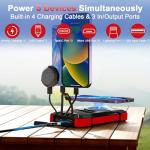 WONGKUO 49800mAh Solar Charger Power Bank - Red