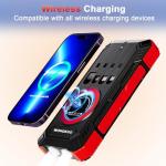 WONGKUO 49800mAh Solar Charger Power Bank - Red