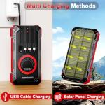 WONGKUO 49800mAh Solar Charger Power Bank - Red