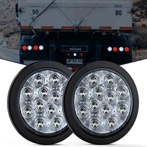 Nilight 4" White LED Backup Lights for Trailers