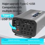 1000W Pure Sine Wave Inverter with Type-C Charging