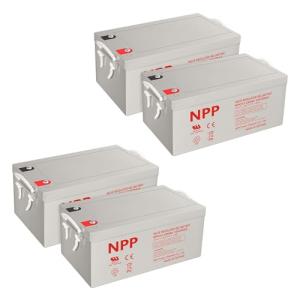 NPP 12V 250Ah AGM Deep Cycle Battery - 4 Pack