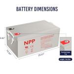 NPP 12V 250Ah AGM Deep Cycle Battery - 4 Pack