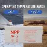 NPP 12V 250Ah AGM Deep Cycle Battery - 4 Pack