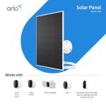 Arlo Solar Panel Charger (White), Arlo Certified Accessory, Weather Resistant, Easy Install (2025 Released), Works with: Essential Series, Go 2, Pro 3/4/5S/6/6 XL, Ultra Series, Wireless Floodlights
