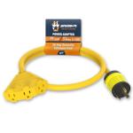 L5-30 or TT-30P to Triple 5-15R Generator Power Cord Adapter, by Journeyman Pro | 30A to 15A/110V 3-Way Splitter | 3-Prong RV Distribution Cords (2'FT TT30P to Triple 5-15R)