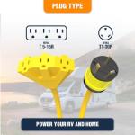 L5-30 or TT-30P to Triple 5-15R Generator Power Cord Adapter, by Journeyman Pro | 30A to 15A/110V 3-Way Splitter | 3-Prong RV Distribution Cords (2'FT TT30P to Triple 5-15R)