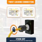 L5-30 or TT-30P to Triple 5-15R Generator Power Cord Adapter, by Journeyman Pro | 30A to 15A/110V 3-Way Splitter | 3-Prong RV Distribution Cords (2'FT TT30P to Triple 5-15R)