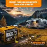 L5-30 or TT-30P to Triple 5-15R Generator Power Cord Adapter, by Journeyman Pro | 30A to 15A/110V 3-Way Splitter | 3-Prong RV Distribution Cords (2'FT TT30P to Triple 5-15R)