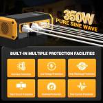 350W Pure Sine Wave Inverter for Dewalt Batteries