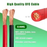 Kimbluth 8 Gauge Copper Battery Cables, 10FT