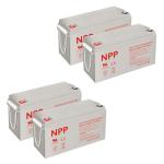 NPP 12V 150Ah Rechargeable Gel Battery - 4 Pack