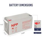 NPP 12V 150Ah Rechargeable Gel Battery - 4 Pack
