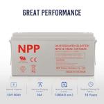 NPP 12V 150Ah Rechargeable Gel Battery - 4 Pack