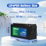 Aokly 12V 150Ah LiFePO4 Lithium Battery with BMS