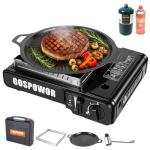Dual Fuel Portable Camping Stove with Griddle