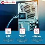 8ft Heavy-Duty AC Power Cord Extension - C14 to C15