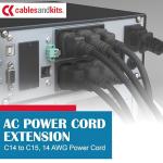 8ft Heavy-Duty AC Power Cord Extension - C14 to C15