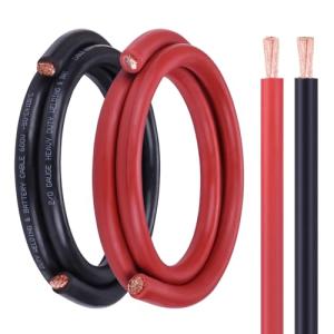 Geosiry 2/0 Battery Cable, 5FT Red & Black