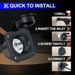 15A Waterproof RV Shore Power Inlet Plug