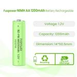Fuspower 1200mAh Ni-MH AA Rechargeable Batteries - 8 Pack