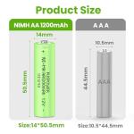 Fuspower 1200mAh Ni-MH AA Rechargeable Batteries - 8 Pack