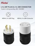 AIDA 20 Amp Locking Plug and Connector Adapter