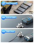 Hicyzoe 49800mAh Solar Power Bank with 4 Cables