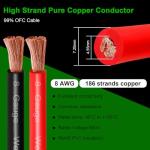 MOOKEERF 8 AWG Battery Cable - 40FT Total