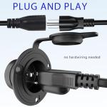 15A NEMA 5-15 Shore Power Plug with Extension Cable