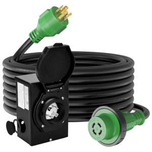 RVGUARD 30 Amp Generator Cord and Inlet Box Combo