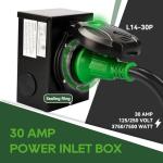 RVGUARD 30 Amp Generator Cord and Inlet Box Combo