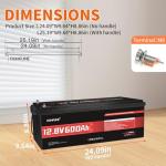 600Ah 12V LiFePO4 Battery with 200A BMS