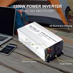 WZRELB 1200W 24V to 120V Power Inverter