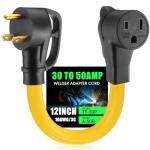 Tellegloww 1ft 30A to 50A Welder Adapter Cord
