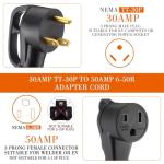 Tellegloww 1ft 30A to 50A Welder Adapter Cord