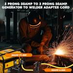 Tellegloww 1ft 30A to 50A Welder Adapter Cord