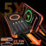 Zeuboary 49800mAh Solar Power Bank with Wireless Charging