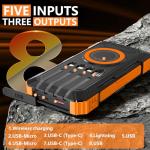 Zeuboary 49800mAh Solar Power Bank with Wireless Charging