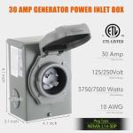 30 Amp Generator Cord and Inlet Box Combo