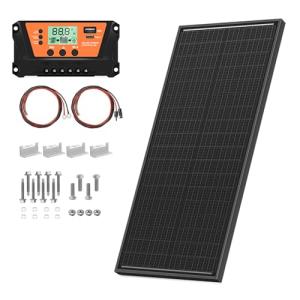 100W Solar Panel Kit with Charge Controller and Mounts