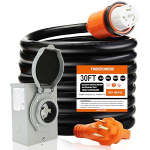 50 Amp Generator Cord and Inlet Box Combo Kit