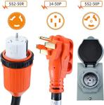 50 Amp Generator Cord and Inlet Box Combo Kit