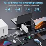 12-in-1 USB C Charging Station with 5ft Cord