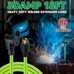 Kanayu 15 ft 30 Amp Welder Extension Cord